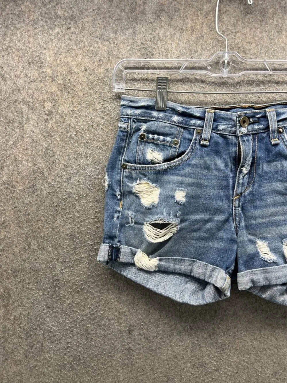 Rag & Bone Jeans Shorts Womens 25 Denim Distressed Cutoff Cuffed 3 Inseam Casual
